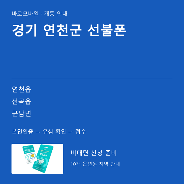 연천군 선불폰 개통 안내